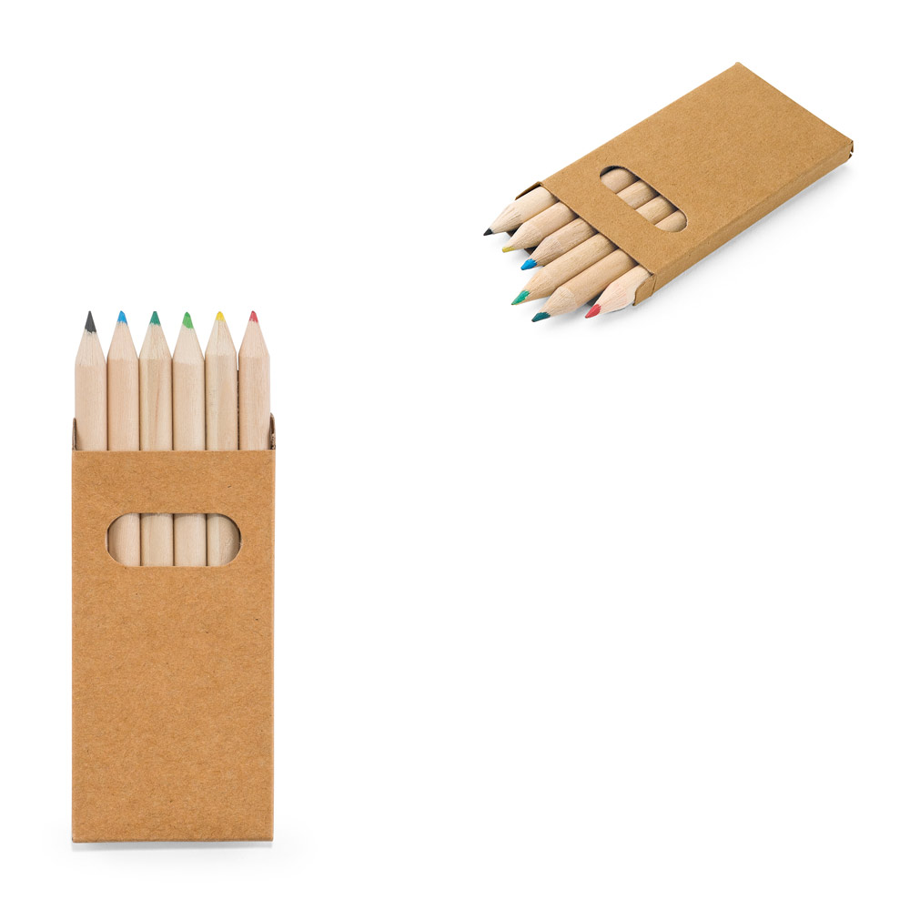 Caixa com mini lápis de cor personalizada
