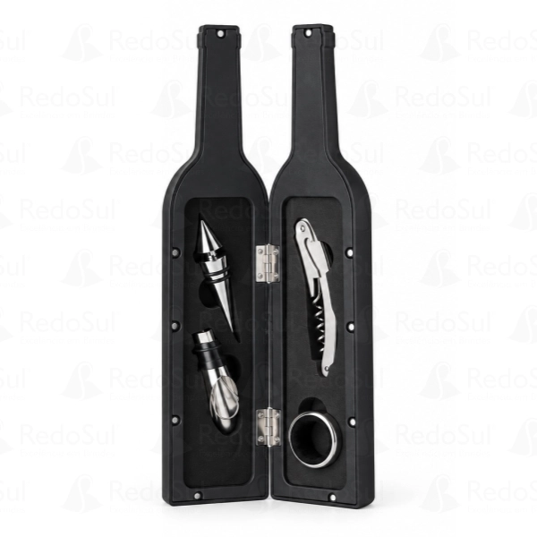 Kit Vinho Personalizado Formato Garrafa com 4 Peças