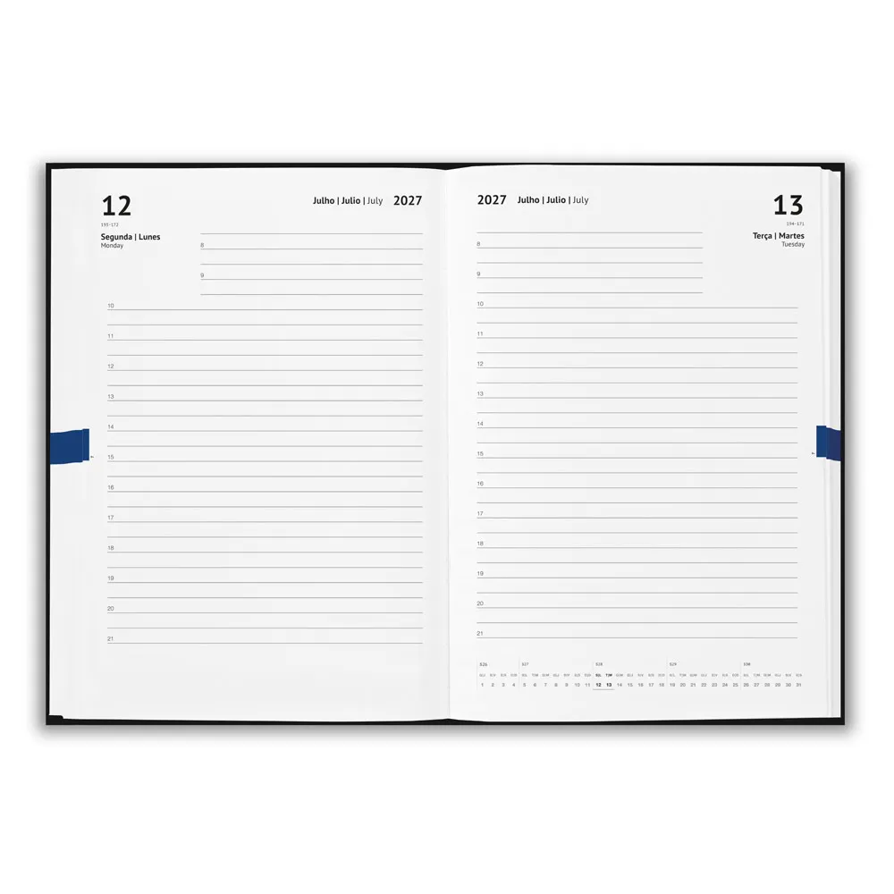 Agenda personalizada 21 x 15 cm com fecho magnético Agenda personalizada 21 x 15 cm com fecho magnético