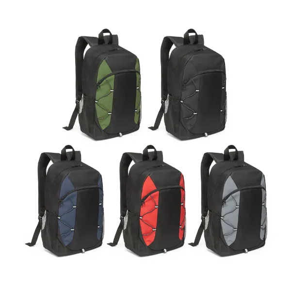Mochila personalizada em nylon com detalhes coloridos