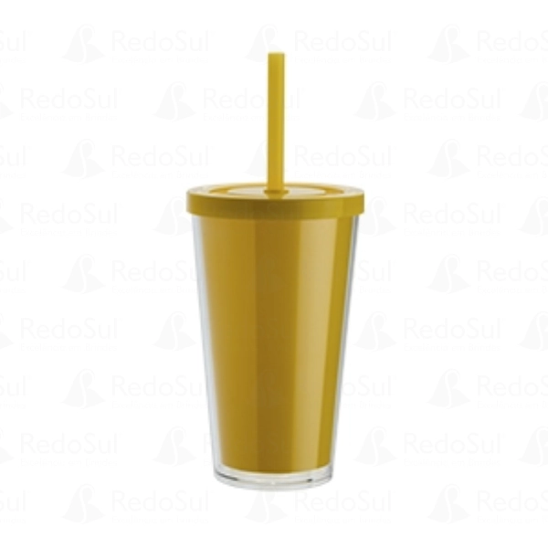 Copo Duplo Personalizado com Canudo
