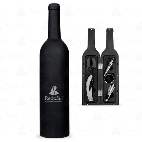 Kit Vinho Personalizado Formato Garrafa com 5 Peças