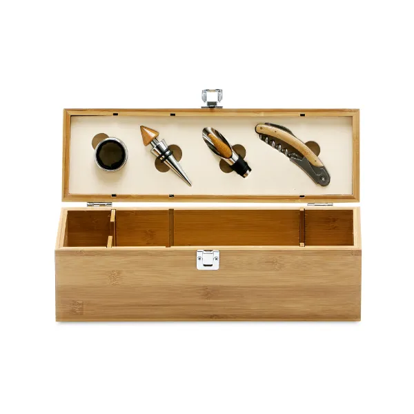 Kit Vinho Personalizado com Estojo em Bambu