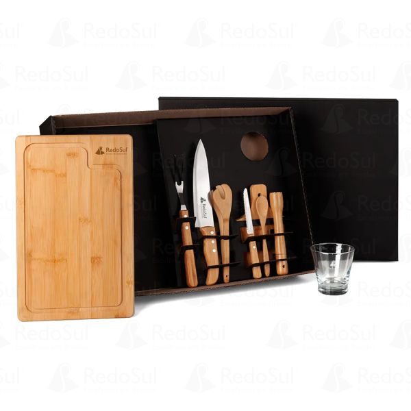 RD 7090037-Kit Churrasco Personalizado e caipirinha com 9 peças