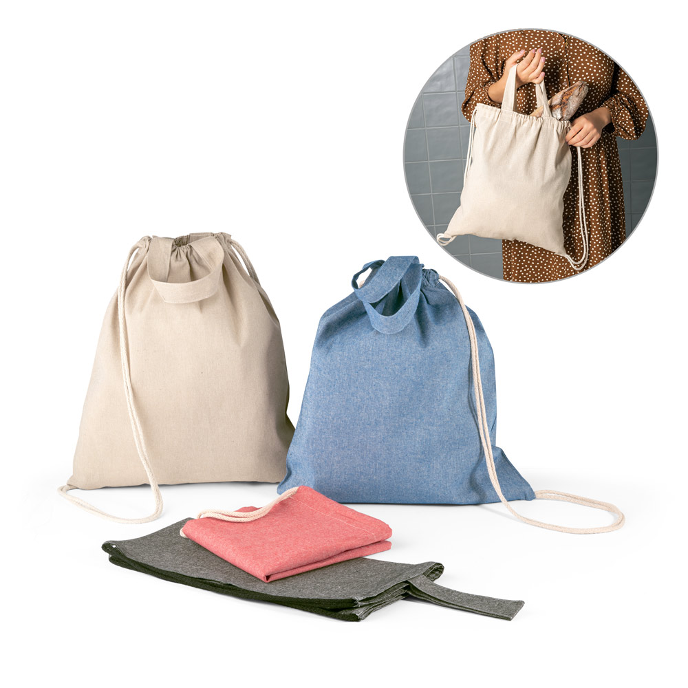 RD 92936- Sacola mochila personalizada em algodão reciclado  | Trindade-GO
