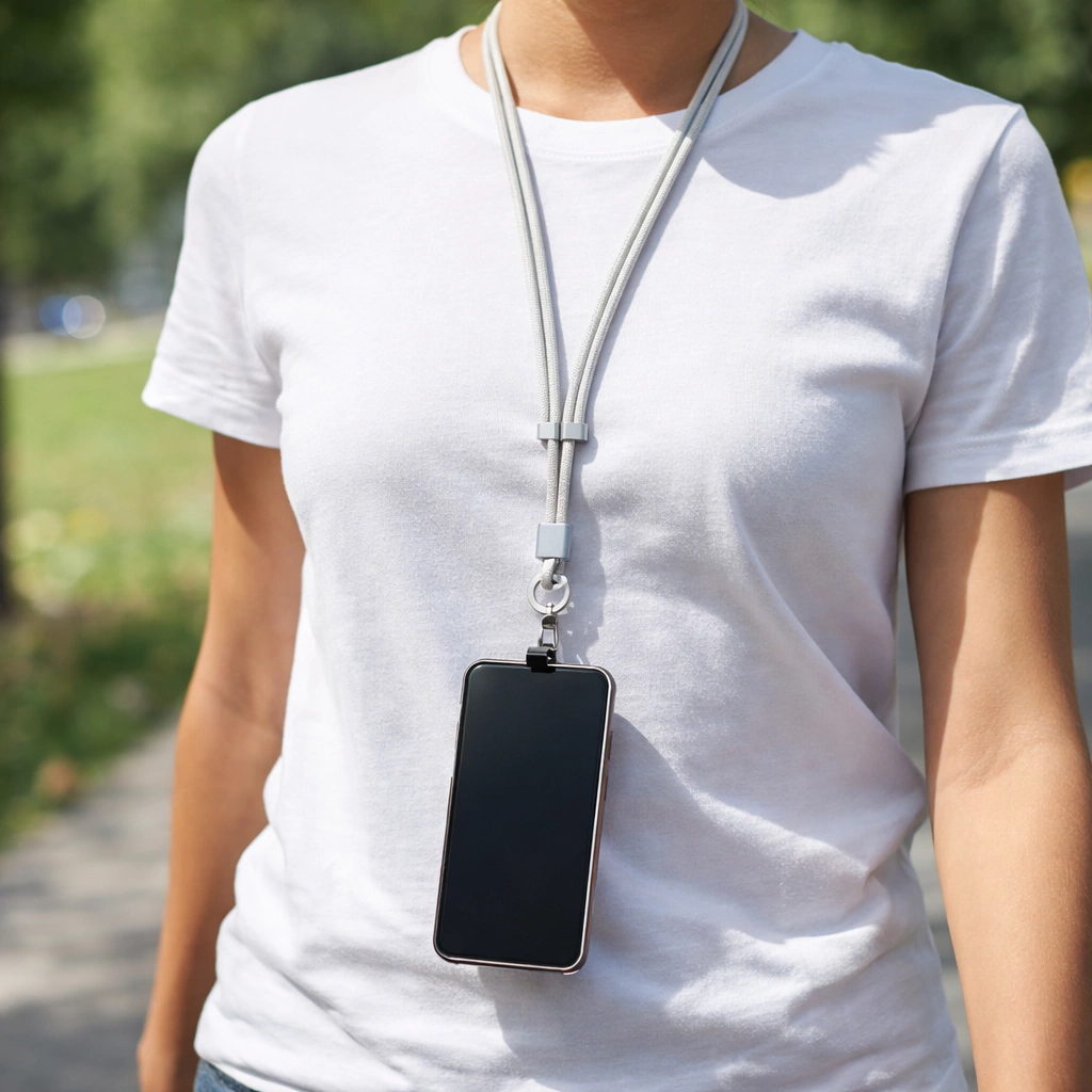  Cordao de Pescoco para Celular personalizado com mosquete duplo