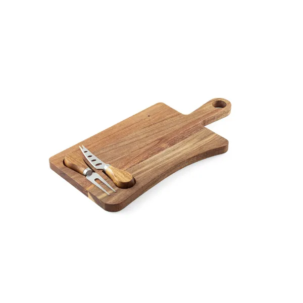 Tábua de queijos personalizado em madeira de acácia com 2 utensílios