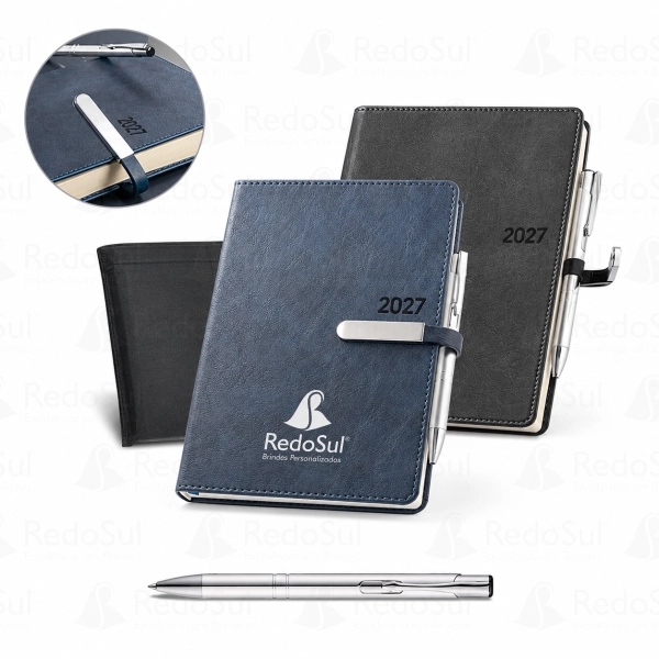RD 66122-Agenda personalizada em PU tamanho 14,8 x 21 cm | Petrolina-PE