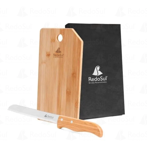 Kit Personalizado com Tábua e Faca de Pão