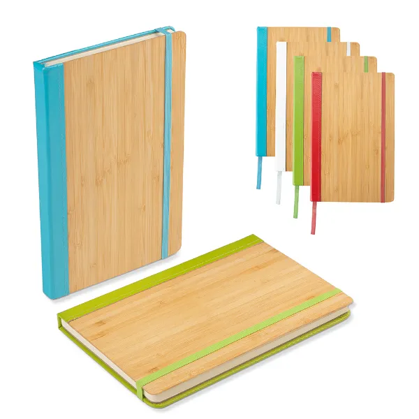Caderno de Anotações Capa de Bambu Personalizado 20 x 13 cm