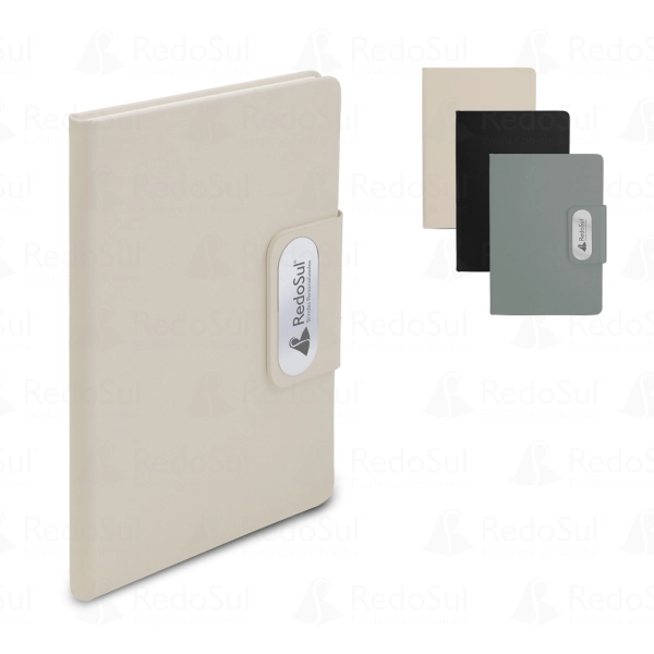 Caderno Personalizado produzido em PU com placa em metal