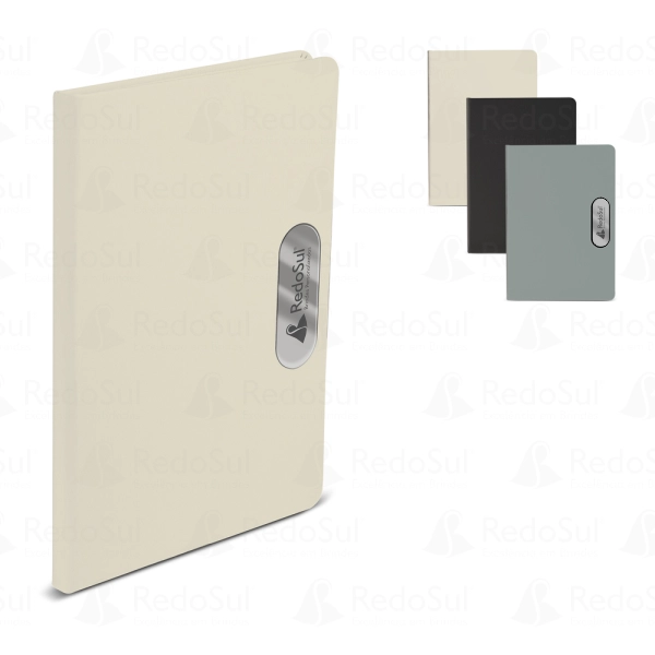 RD 8100470-Caderno em PU com placa em metal
