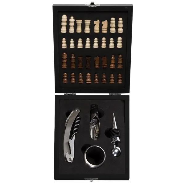 Kit Vinho Xadrez personalizado com 4 peças