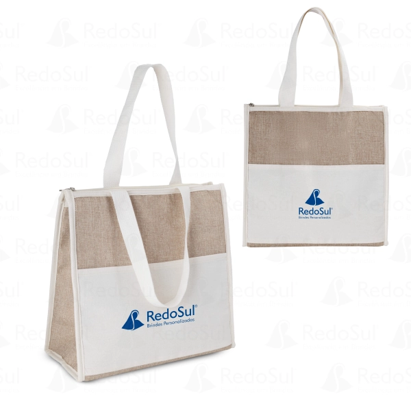 Bolsa Térmica Personalizada em Algodão e Juta Sintética