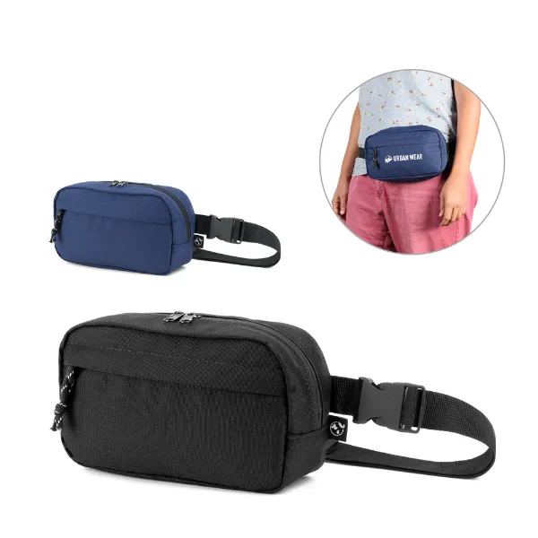 RD 92386-Pochete personalizada em poliéster reciclado com bolso frontal | Boraceia-SP
