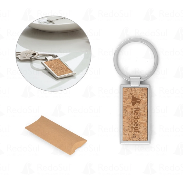 RD 93371-Chaveiro Personalizado em Metal e Cortiça