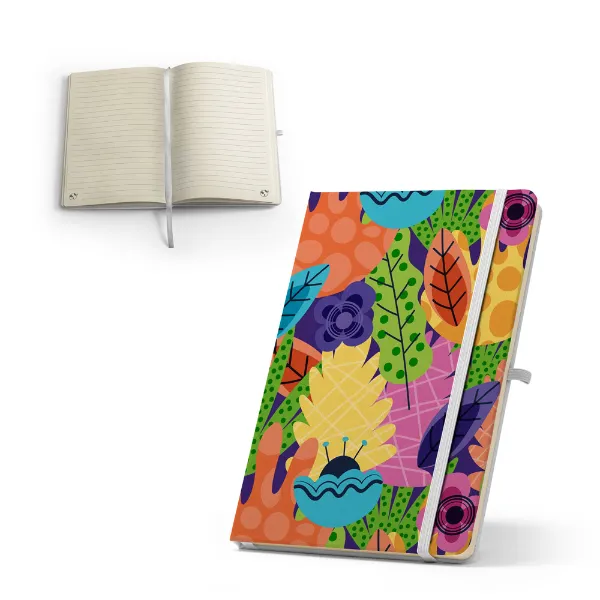 RD 93653-Caderno A5 de capa dura personalizado em poliéster reciclado 300D