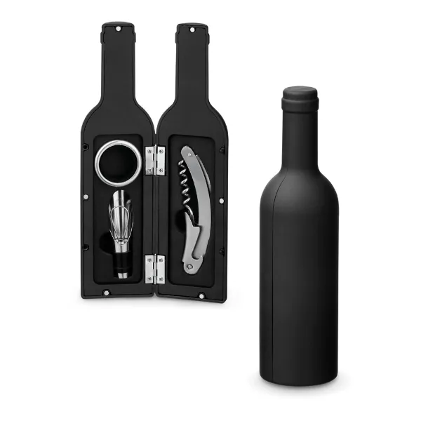  Kit Vinho Personalizado Formato Garrafa com 3 Peças metal