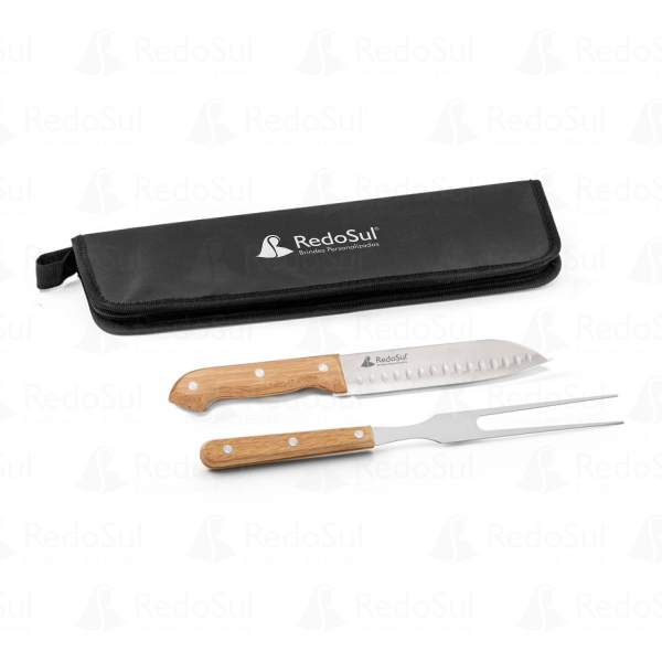 kit churrasco personalizado com estojo de nylon