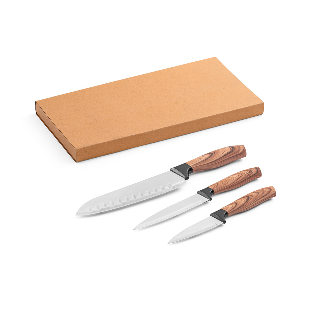 RD 94395-Kit churrasco personalizado com 3 facas de cozinha 