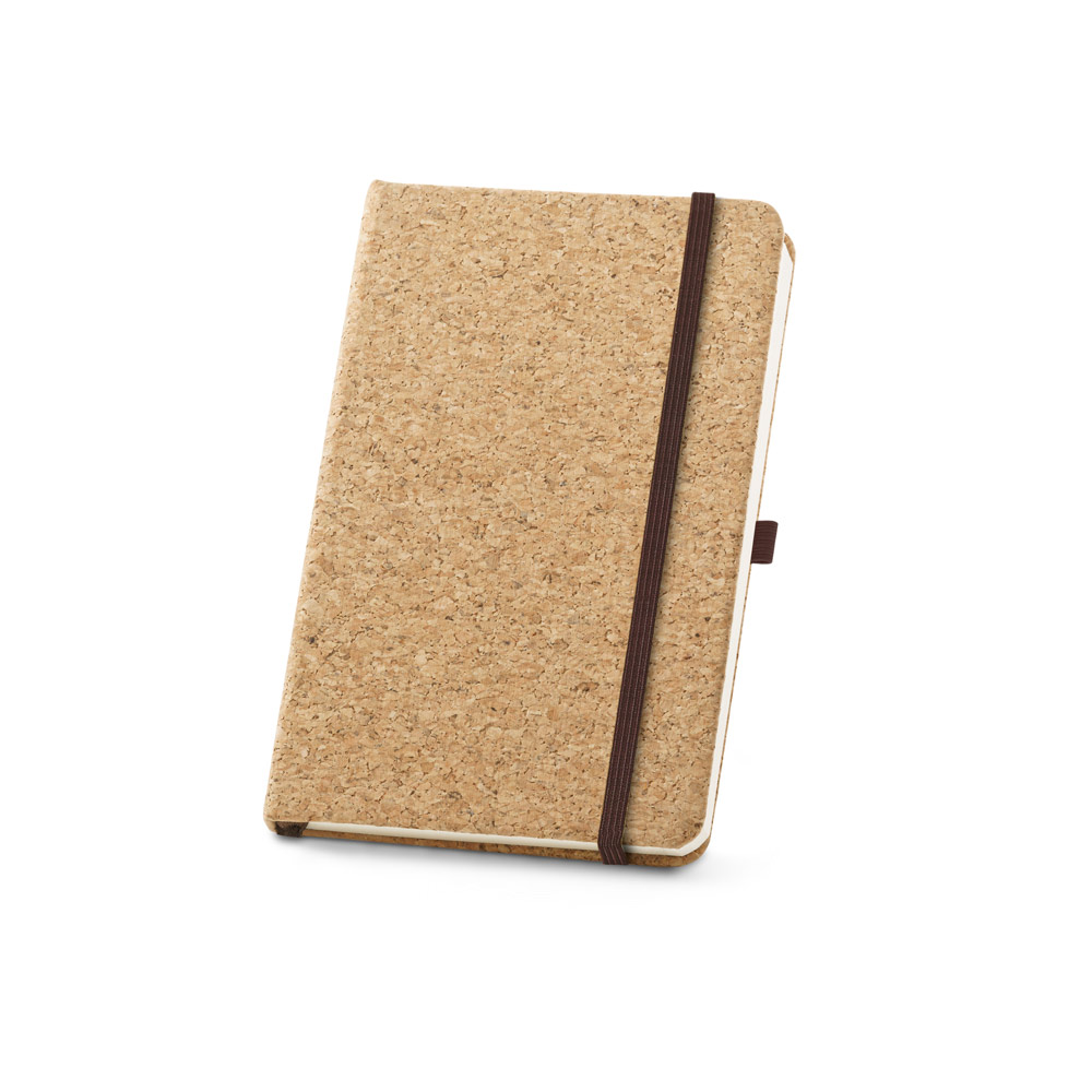 Caderno personalizado 14 x 21 cm com capa em cortiça